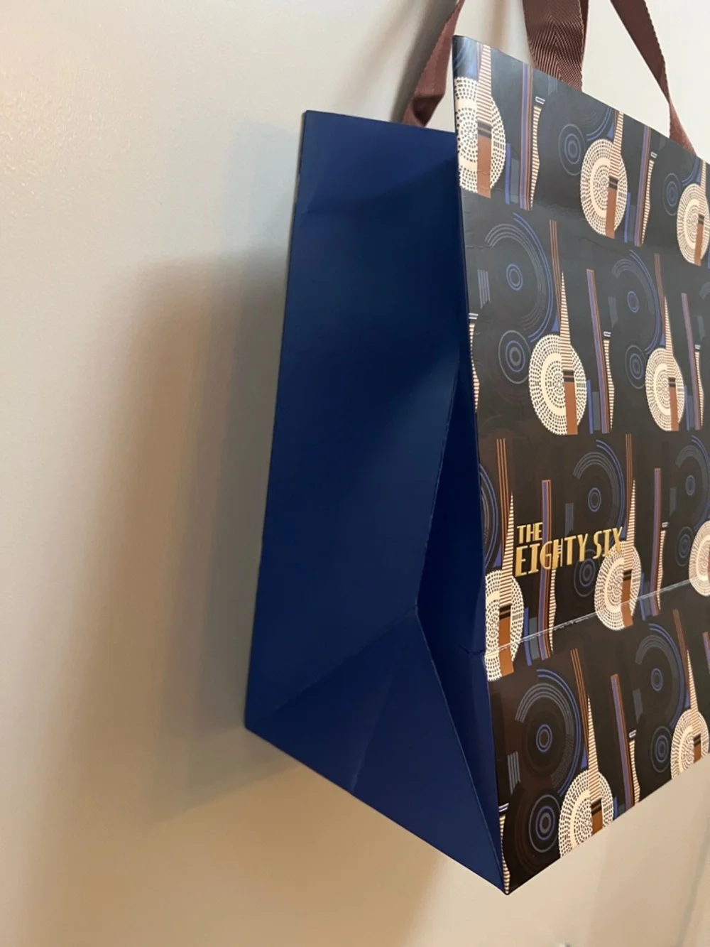The Eighty Six Patterned Gift Bag - Brown, Blue, Cream